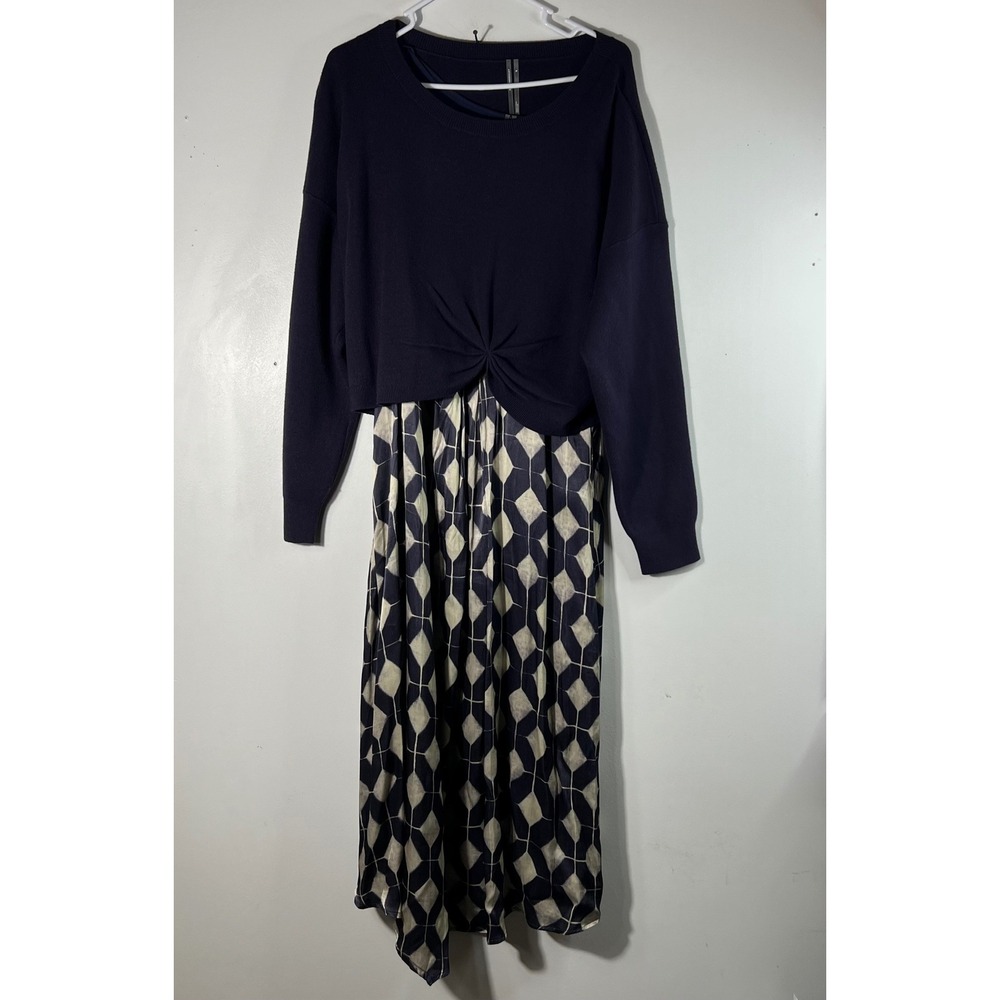 Anthropologie Gemini Twofer Sweater & Dress Navy XL NWT msrp 198